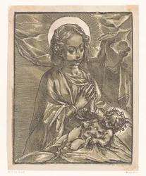 Maria adora a criança Cristo