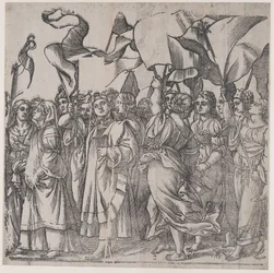 Seção C: mártires e santas segurando bandeiras, de O Triunfo de Cristo, 1836.