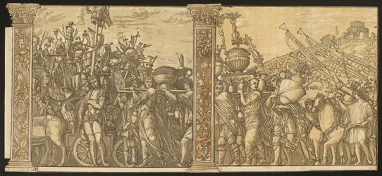 O Triunfo de Júlio César [nº 3 e 4 mais 2 colunas], 1599.