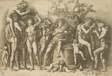 Bacanal com cuba de vinho, ca. 1470-90.