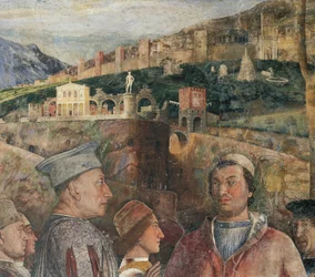 Detalhe do afresco na Câmara Nupcial de Andrea Mantegna (1431-1506) Castelo de São Jorge, Mântua (Lista do Patrimônio Mundial da UNESCO, 2008). Itália
