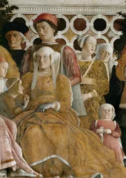 Lodovico Gonzaga e família, Bárbara de Brandeburgo e dois filhos (fresco)