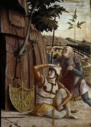 A ressurreição, detalhe da predela do retábulo de San Zeno (tempera sobre madeira