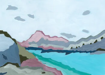 Cool waters, 2023 (acrílico sobre papel)