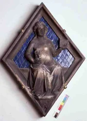 Geometria, telha em relevo do Campanile (mármore e cerâmica)