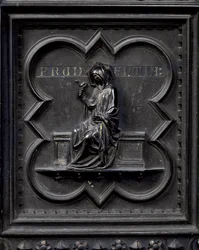 Prudência, painel H das Portas do Sul do Batistério de San Giovanni, 1336 (bronze)