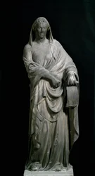 Sibila de Tibur, da torre do sino. Escultura em mármore