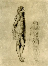 Estudo sobre o St. Sebastian para a pintura em Bergamo