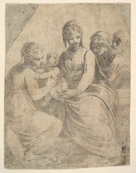 A Virgem e o Menino acompanhados por santos, ca. 1540-50.