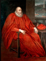 Retrato de Simone Spinola (1522-1569, Doge of Genes entre 1567 e 1569) Pintura de Andrea Semino (1526-1594) 1568-1569 Sol. 128x170 cm Colecção privada