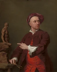 John Michael Rysbrack Modelando a sua Estátua de Hércules em Terracota