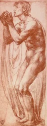 Estudo de uma figura masculina; desenho de Andrea del Sarto. Gabinete de Desenhos e Gravuras, Galeria Uffizi, Florença