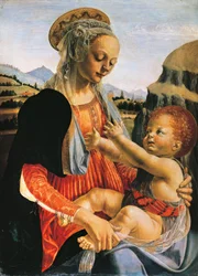 Madona e Menino, cerca de 1470, de Andrea del Verrocchio (1437-1488), 75,5 x 54,8 cm