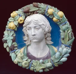 Head of a Youth (terracota esmaltada)