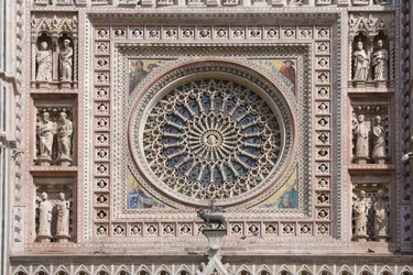 RosÈ, janela, santa maria, Assunta, catedral, orvieto, úmbria, itália