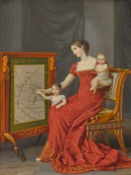 Princesa Augusta da Baviera (1788-1851), duquesa de Leuchtenberg, com as suas filhas Joséphine e Eugénie