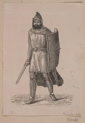 Guerreiro ambulante com escudo