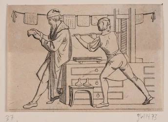 Johannes Gutenberg em sua oficina