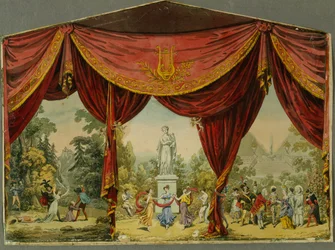 Esboço para a cortina do Teatro Imperial em São Petersburgo, década de 1830