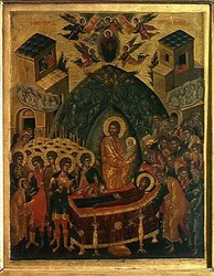Dormição da Virgem (têmpera no painel)