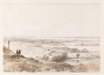 Uma vista distante de Noordwijk