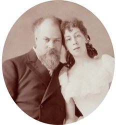Konstantin Makovsky, artista russo, com sua esposa, década de 1880