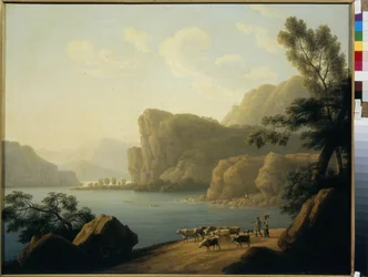 "Vue de la riviere Selenga en Siberie" (Vista do Rio Selenga na Sibéria) Peinture de Andrei Yefimovich Martynov (1768-1826) 1817 - Óleo sobre tela Dim 64,3x80 cm Galeria Estadual Tretyakov, Moscou