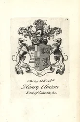 Brasão e brasão do honorável Henry Clinton, 7º Conde de Lincoln