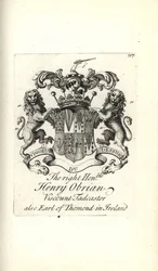 Brasão e brasão do honorável Henry OBrien, Visconde Tadcaster, 8º Conde de Thomond na Irlanda
