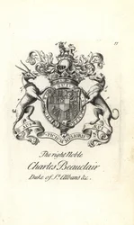 Brasão e brasão do nobre e direito Charles Beauclerk