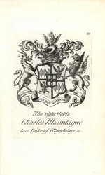 Brasão e brasão do nobre e direito Charles Edward Montagu