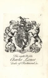 Brasão e brasão do nobre Charles Lenos ou Charles Lennox