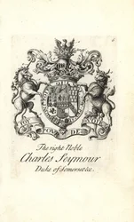 Brasão e brasão do nobre direito Charles Seymour, 6º Duque de Somerset