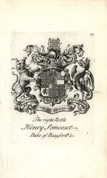 Brasão e brasão do nobre e direito Henry Somerset, 2º Duque de Beaufort