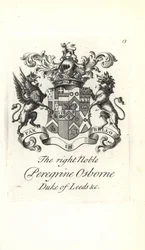 Brasão e brasão do nobre Peregrino Osborne, 2º Duque de Leeds