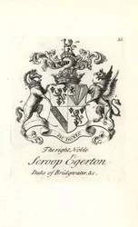 Brasão e brasão do nobre escroba Egerton