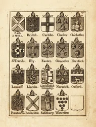 Brasão dos Bispos de Bath & Wells, Bristol, Carlisle, Chester, Chichester, etc.