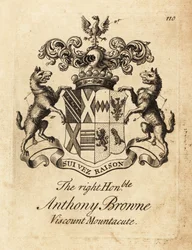Brasão de armas do Honorável Honorável Anthony Browne, Visconde Mountacute ou Visconde Montagu