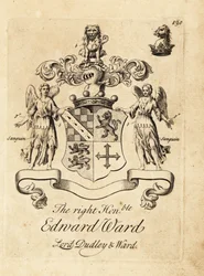 Escudo de armas do honorável Edward Ward, 9º Barão Dudley, 4º Barão Ward