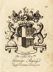 Brasão de armas do honorável George Byng, Lord 1st Viscount Torrington,