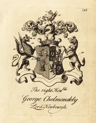 Brasão do Honorável George Cholmondely, Lord Newbourgh, 2º Conde de Cholmondeley