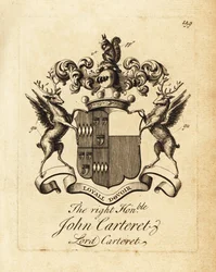 Brasão do Honorável John Carteret, Lord Carteret, 2º Conde Granville, 7º Seigneur de Sark