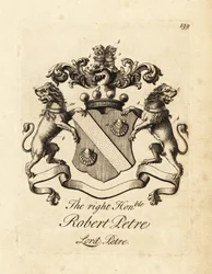 Brasão do Honorável Robert Petre, Lord Petre, 8º Barão Petre