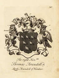 Brasão do Honorável Thomas Arundell, Lorde Arundell de Wardour, 7º Barão Arundell de Wardour
