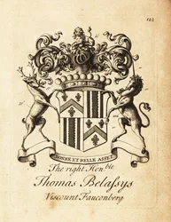 Brasão do Honorável Thomas Belasyse, Earl Fauconberg ou Thomas Belassys, Visconde Fauconberg (1699-1774)