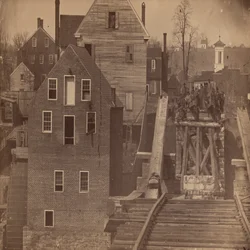 Extremidade da ponte após o ataque de Burnside, Fredericksburg, Virgínia
