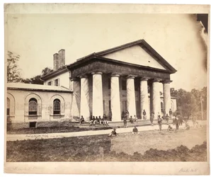 Frente de Arlington House, 28 de junho de 1864 (foto sépia)