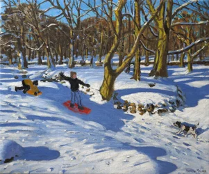 Trenó vermelho, Lomberdale Hall, Derbyshire, 2014,