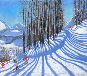Skiing,La Daille,Tignes,França.2015,(óleo sobre tela)