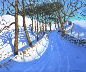 Sledging in the Derbyshire Peak District, 2023 (óleo sobre tela)